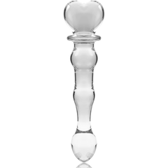 NEBULA SERIES BY IBIZA - MODEL 21 TRANSPARENT BOROSILICATE GLASS DILDO 20.5 CM -O- 3.5 CM
