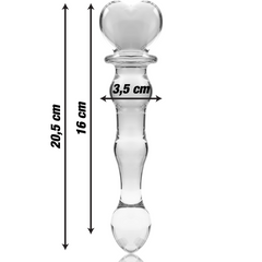 NEBULA SERIES BY IBIZA - MODEL 21 TRANSPARENT BOROSILICATE GLASS DILDO 20.5 CM -O- 3.5 CM