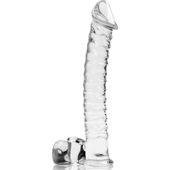 NEBULA SERIES BY IBIZA - MODEL 23 TRANSPARENT BOROSILICATE GLASS DILDO 21.5 CM -O- 4 CM