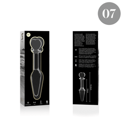 NEBULA SERIES BY IBIZA - MODEL 7 ANAL PLUG TRANSPARENT BOROSILICATE GLASS 13.5 CM -O- 3 CM