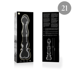 NEBULA SERIES BY IBIZA - MODEL 21 TRANSPARENT BOROSILICATE GLASS DILDO 20.5 CM -O- 3.5 CM