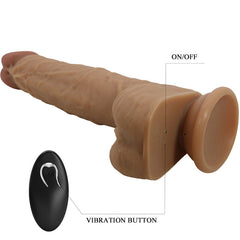 PRETTY LOVE - JONATHAN SILICONE DILDO 3 VIBRATIONS + 3 INSERT SIZES REMOTE CONTROL 21 CM