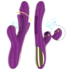 INTENSE - ATENEO RECHARGEABLE MULTIFUNCTION VIBRATOR 7 VIBRATIONS WITH OSCILLATING TONGUE AND PURPLE JUICE