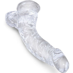 KING COCK - CLEAR REALISTIC CURVED PENIS WITH 16.5 CM TRANSPARENT BALLS