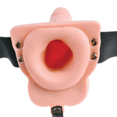 FETISH FANTASY SERIES - ADJUSTABLE HARNESS WITH REMOTE CONTROL REALISTIC PENIS WITH RECHARGEABLE TESTICLES AND 15 CM VIBRATOR