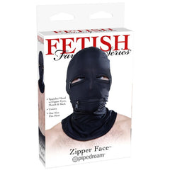 FETISH FANTASY SERIES - BLACK ZIPPERED HOOD