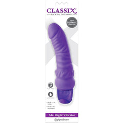 CLASSIX - MR. RIGHT MULTI-SPEED VIBRATING DILDO 15.5 CM PURPLE