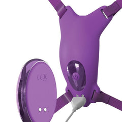 FANTASY FOR HER - VIBRATING BUTTERFLY HARNESS, RECHARGEABLE REMOTE CONTROL AND VIOLET