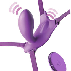 FANTASY FOR HER - G-SPOT BUTTERFLY HARNESS WITH VIBRATOR, RECHARGEABLE AND REMOTE CONTROL VIOLET