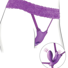 FANTASY FOR HER - G-SPOT BUTTERFLY HARNESS WITH VIBRATOR, RECHARGEABLE AND REMOTE CONTROL VIOLET