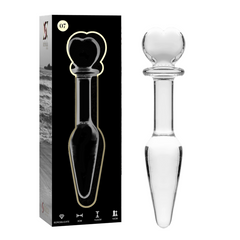 NEBULA SERIES BY IBIZA - MODEL 7 ANAL PLUG TRANSPARENT BOROSILICATE GLASS 13.5 CM -O- 3 CM