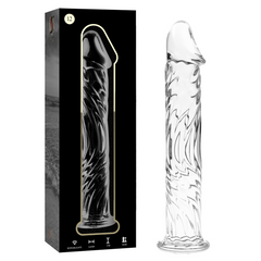 NEBULA SERIES BY IBIZA - MODEL 12 TRANSPARENT BOROSILICATE GLASS DILDO 17 CM -O- 3.5 CM