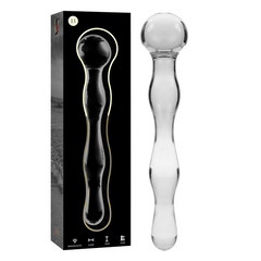 NEBULA SERIES BY IBIZA - MODEL 13 TRANSPARENT BOROSILICATE GLASS DILDO 18 CM -O- 3.5 CM