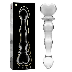 NEBULA SERIES BY IBIZA - MODEL 21 TRANSPARENT BOROSILICATE GLASS DILDO 20.5 CM -O- 3.5 CM