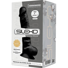 SILEXD - MODEL 1 PREMIUM REALISTIC SILEXPAN SILICONE PENIS BLACK 17.5 CM
