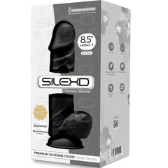 SILEXD - MODEL 1 PREMIUM REALISTIC SILEXPAN SILICONE PENIS BLACK 21.5 CM