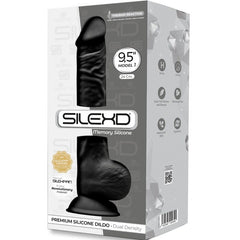 SILEXD - MODEL 1 PREMIUM REALISTIC SILEXPAN SILICONE PENIS BLACK 24 CM