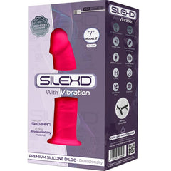 SILEXD - MODEL 1 PREMIUM SILICONE REALISTIC PENIS VIBRATOR SILEXPAN FUCHSIA 17.5 CM
