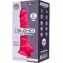SILEXD - MODEL 1 PREMIUM SILICONE REALISTIC PENIS VIBRATOR SILEXPAN FUCHSIA 20 CM