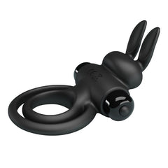 PRETTY LOVE - VIBRATOR III RABBIT RING FOR PENIS BLACK