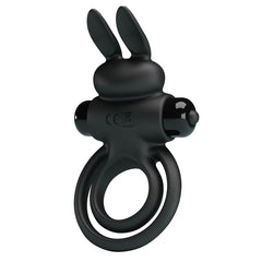 PRETTY LOVE - VIBRATOR III RABBIT RING FOR PENIS BLACK