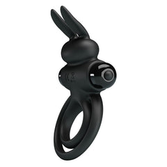 PRETTY LOVE - VIBRATOR III RABBIT RING FOR PENIS BLACK