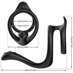 ARMONY - BLACK DOUBLE TAIL ANAL RING