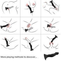 ARMONY - VIBRADOR DILDO E PLUG ANAL CONTROLE REMOTO PRETO