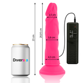 DIVERSIA - FLEXIBLE DILDO WITH VIBRATING PINK 23 CM -O- 4.3 CM