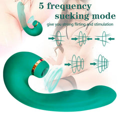 ARMONY - GREEN FLEXIBLE VIBRATOR AND SUCKER