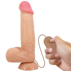 PRETTY LOVE - SLIDING SKIN SERIES REALISTIC DILDO WITH SLIDING SUCTION CUP SKIN REMOTE CONTROL FLESH 21.8 CM