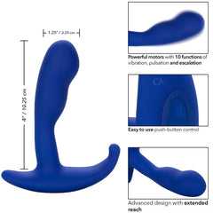 CALEXOTICS - ADMIRAL CURVED ANAL STIMULATOR AND VIBRATOR BLUE