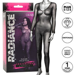 CALEXOTICS - RADIANCE BODYSUIT COMPLETE CROTCHLESS RHINE PLUS SIZE