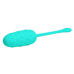 PRETTY LOVE - RECHARGEABLE AQUA GREEN VIBRATING EGG WITH MARINE TEXTURE