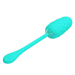 PRETTY LOVE - RECHARGEABLE AQUA GREEN VIBRATING EGG WITH MARINE TEXTURE