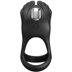 PRETTY LOVE - SILAS VIBRATING PENIS RING 7 VIBRATIONS BLACK SILICONE