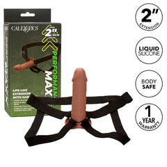 CALEXOTICS - PERFORMANCE MAXX LIFE-LIKE EXTENSION WITH BROWN LEATHER HARNESS