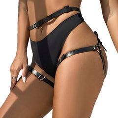 SUBBLIME - LEATHER BELT LEG HARNESS BLACK ONE SIZE