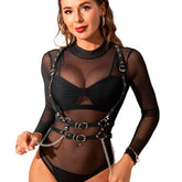 SUBBLIME - HARNESS WITH STRAPS AND CHAIN DETAILS ONE SIZE
