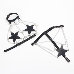 SUBBLIME - FULL BODY HARNESS WITH STAR CHAIN DETAIL ONE SIZE FITS ALL