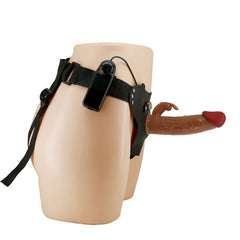 PRETTY LOVE - MARION HARNESS UNIVERSAL UNDERWEAR WITH VIBRATING DILDO 19 CM BROWN