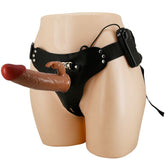 PRETTY LOVE - MARION HARNESS UNIVERSAL UNDERWEAR WITH VIBRATING DILDO 19 CM BROWN