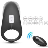 ARMONY - SHARK VIBRATING RING FOR COUPLES REMOTE CONTROL BLACK