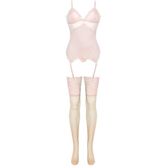 LIVCO CORSETTI FASHION - CONJUNTO PERSINNE PÊSSEGO CORSET + CALCINHA + MEIAS