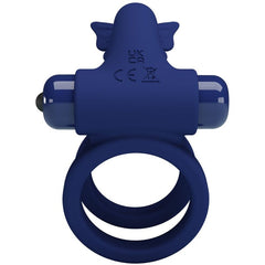 PRETTY LOVE - JAMELE DOUBLE RING WITH VIBRATION STIMULATOR AND BLUE BUTTERFLY