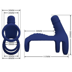 PRETTY LOVE - ELISH VIBRATING RING WITH BLUE EXTENSION