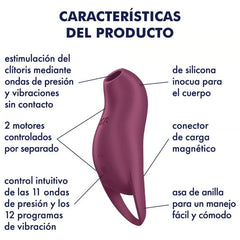 SATISFYER - POCKET PRO 1 CLITORAL STIMULATOR GARNET