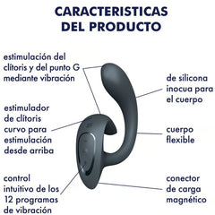 SATISFYER - G FOR GODDESS 1 RABBIT VIBRATOR DARK GREY