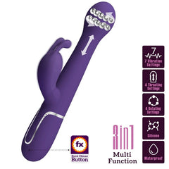 PRETTY LOVE - DEJON 3 IN 1 MULTIFUNCTION PURPLE RABBIT VIBRATOR