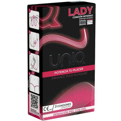 UNIQ - LADY CONDOM LATEX-FREE FEMININE CONDOMS WITH GARTER BELT 3 UNITS